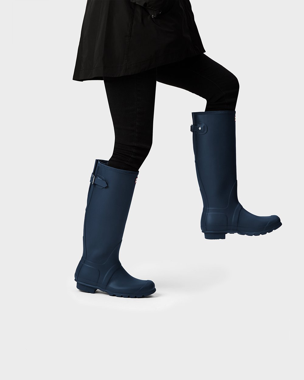 Bottes Hautes de Pluie Hunter Original Back Adjustable Femme Bleu Marine PQZLAKC-59